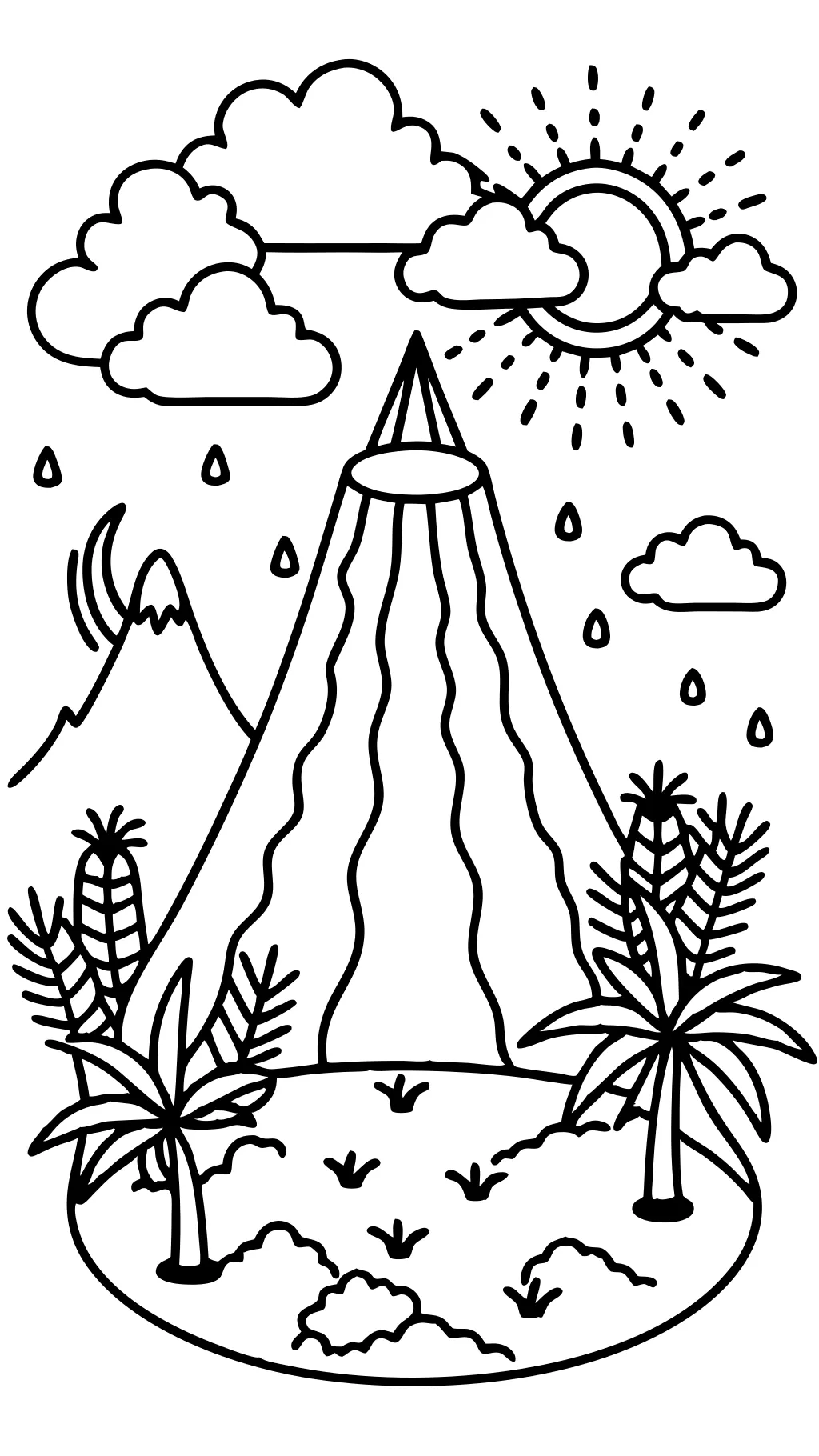 coloring pages volcano